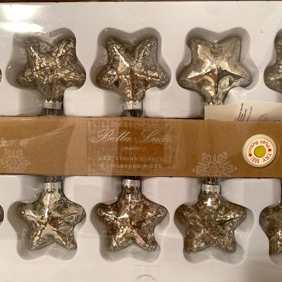 Bella Lux LED Sparkle Star String Lights Set of 10 - Picture 3 of 5